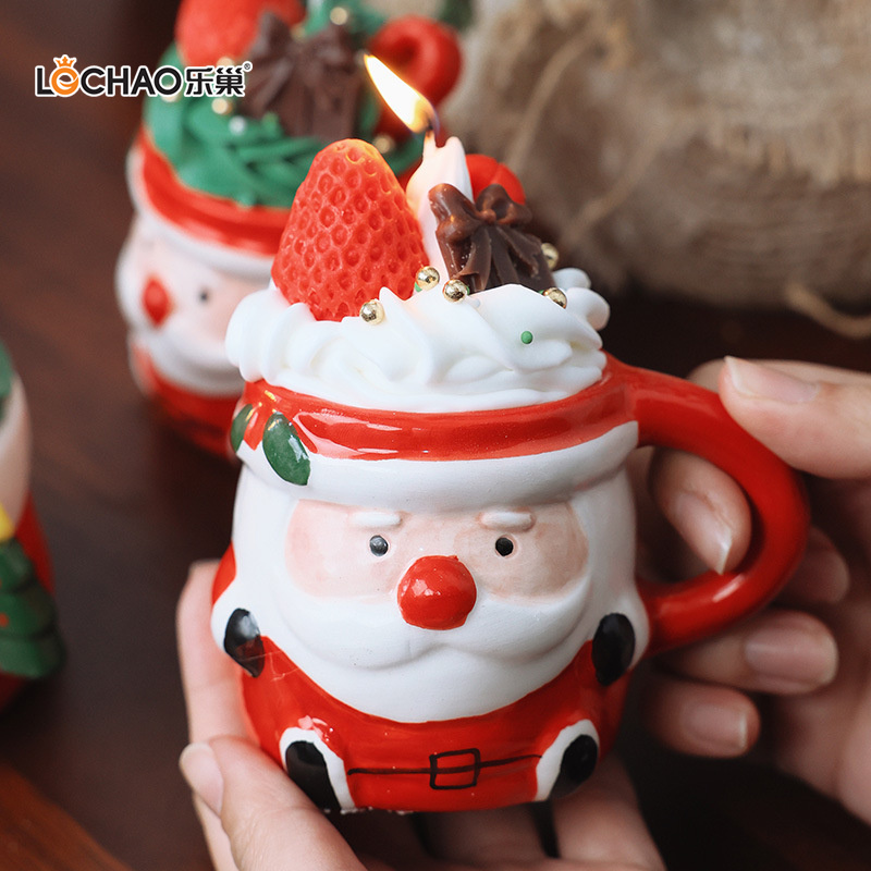 Cute Santa Claus Ceramic Mug Aromatherapy Candle