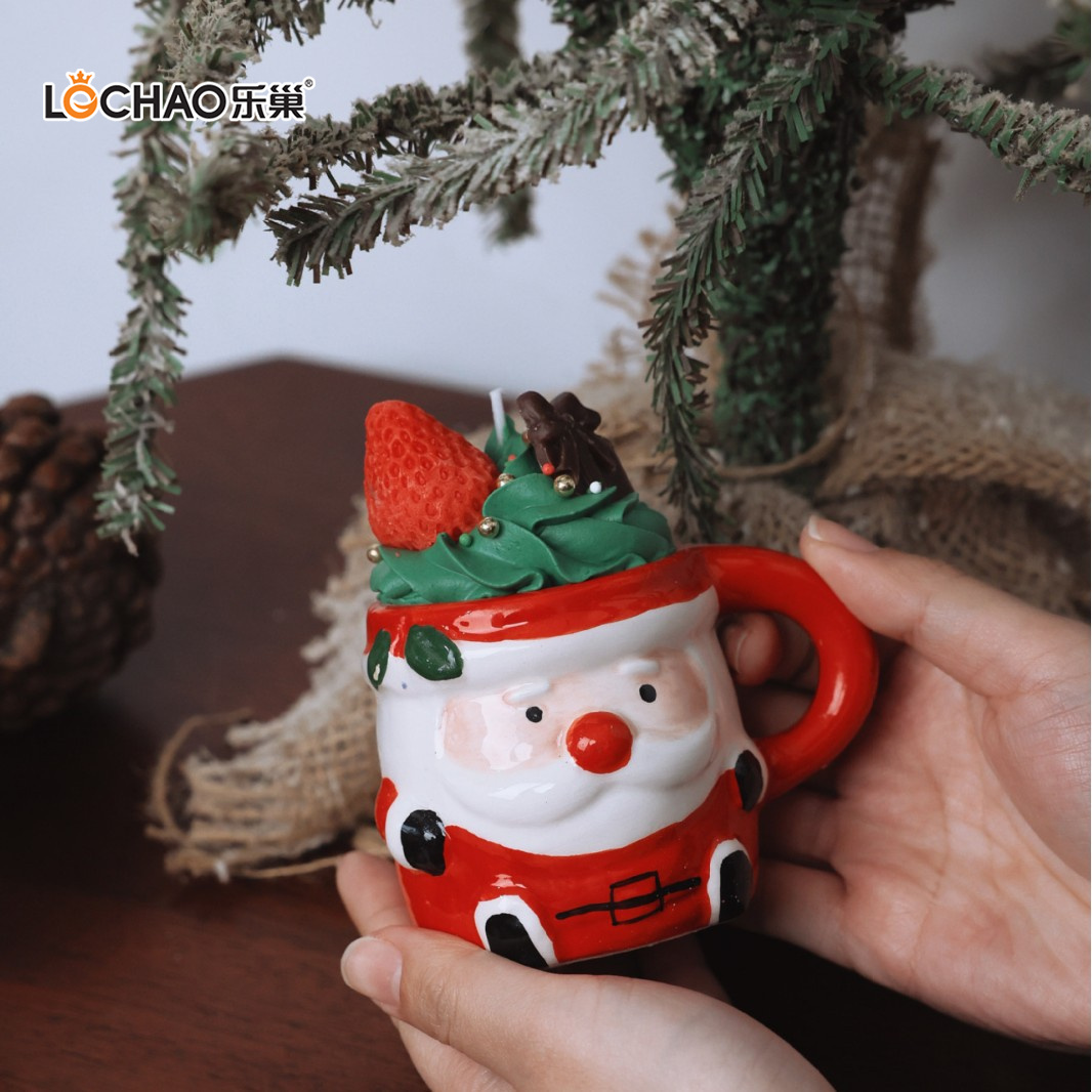 Cute Santa Claus Ceramic Mug Aromatherapy Candle