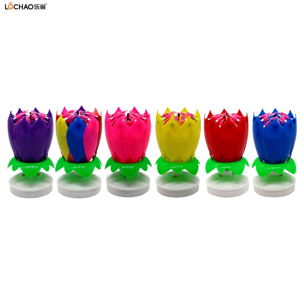 Automatic Blooming Rotating Music Candle