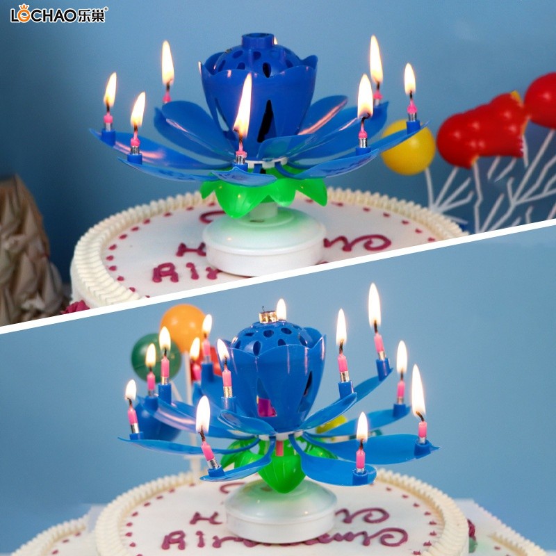 Automatic Blooming Rotating Music Candle