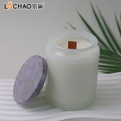 European style relief glass scented candle