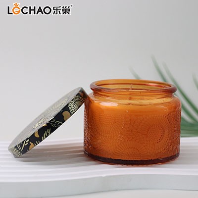 Scented Candle in Embossed Glass