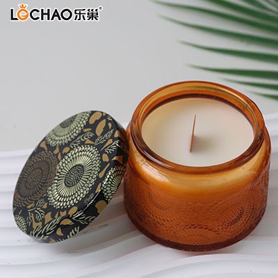 Scented Candle in Embossed Glass