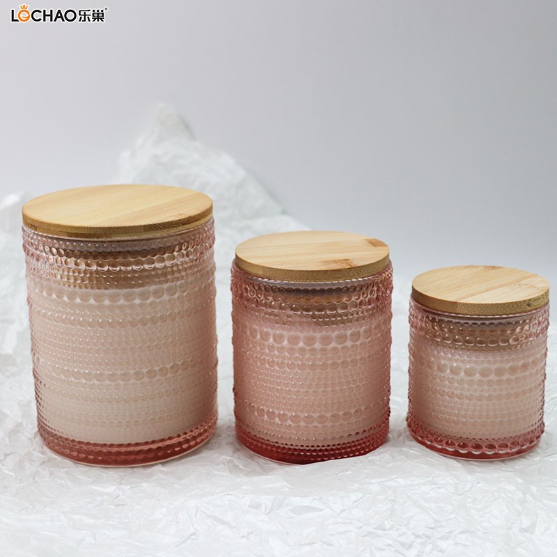 Creative embossed glass scented candle