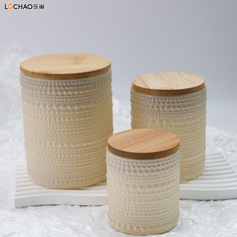 Creative embossed glass scented candle