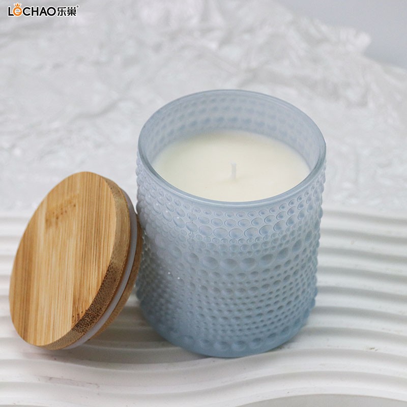 Creative embossed glass scented candle