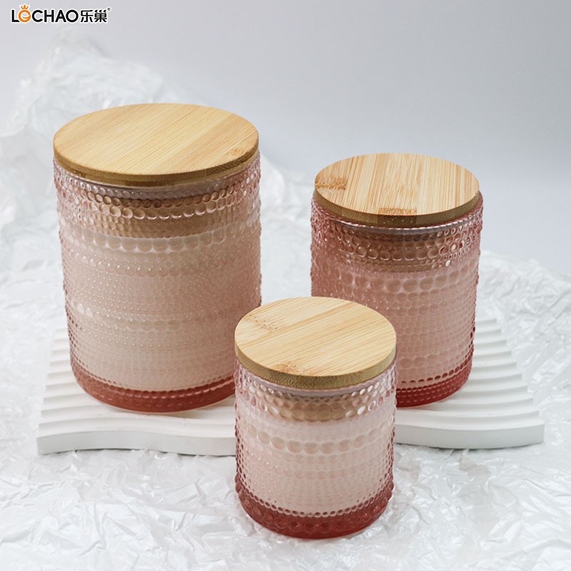 Creative embossed glass scented candle