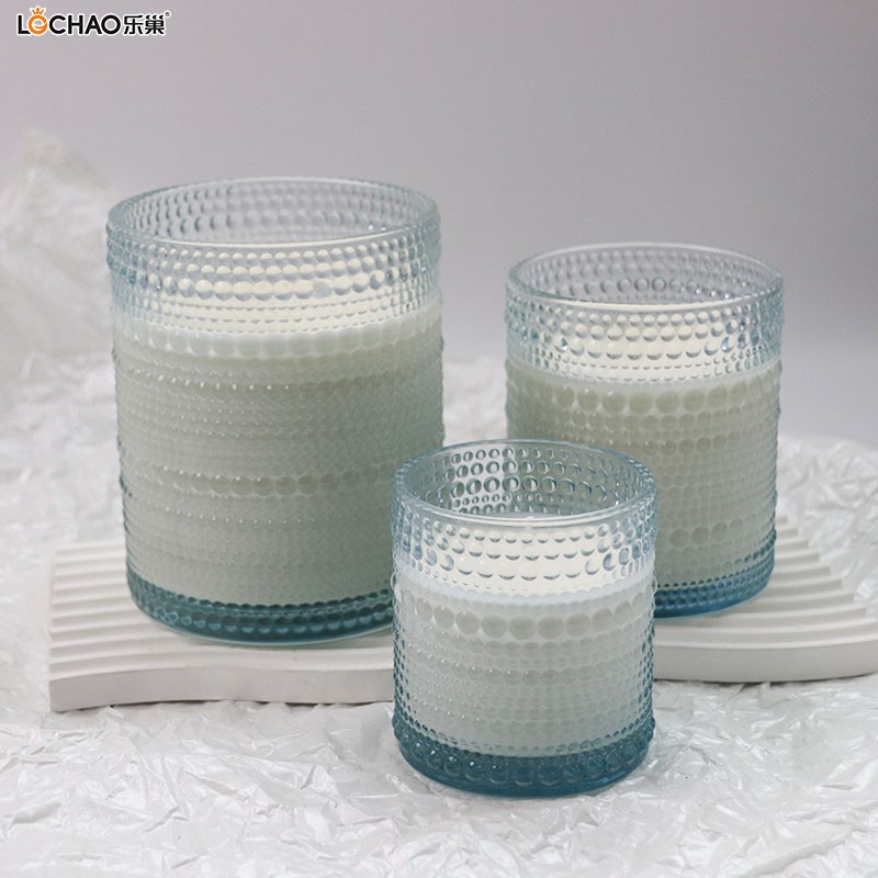 Creative embossed glass scented candle