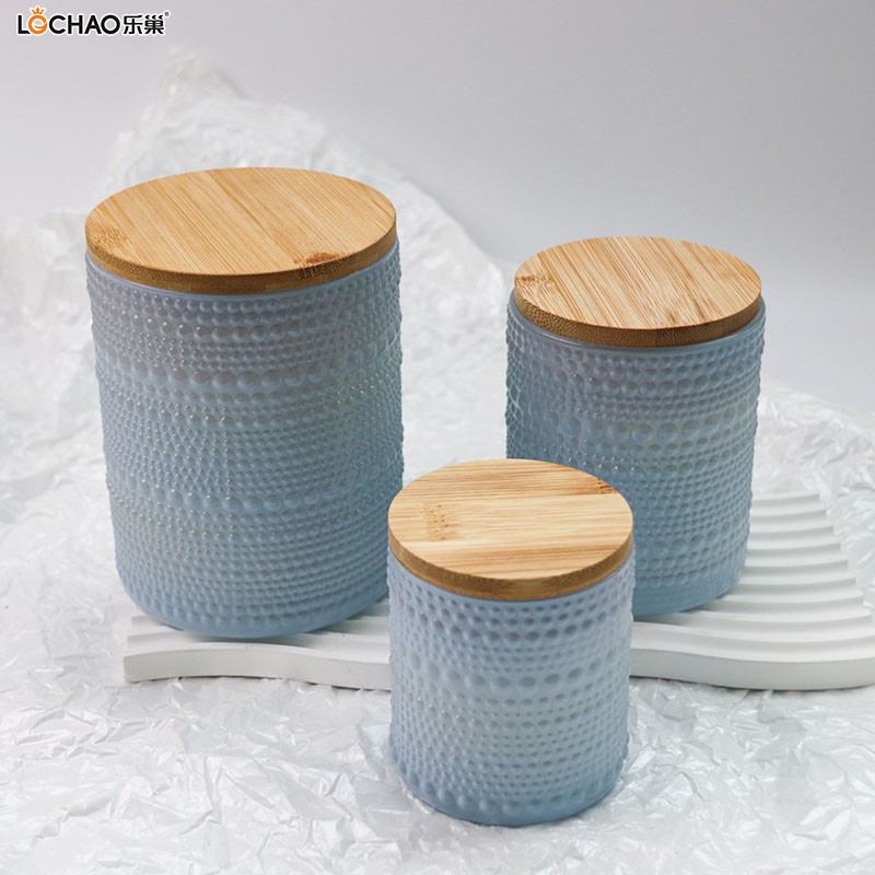 Creative embossed glass scented candle