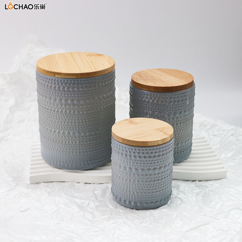 Creative embossed glass scented candle