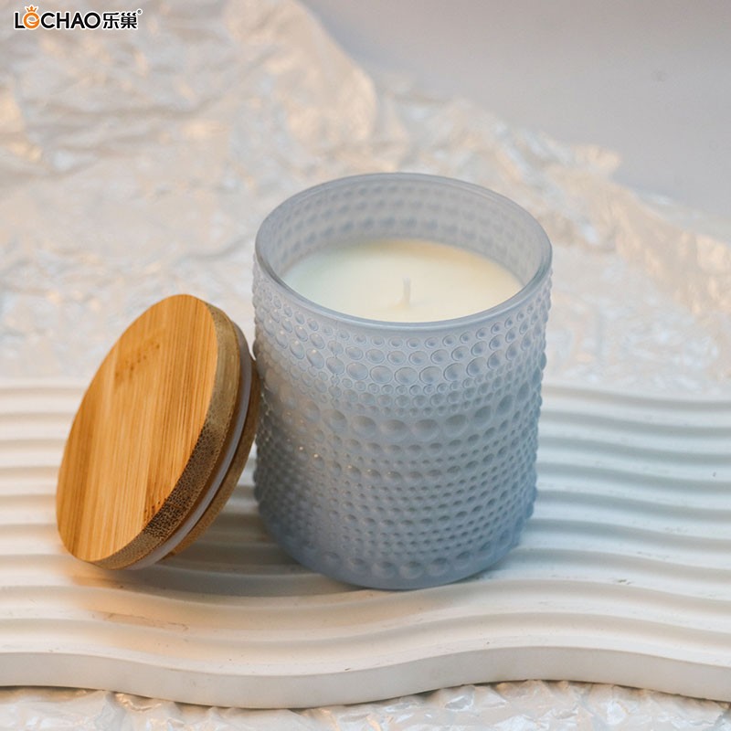 Creative embossed glass scented candle