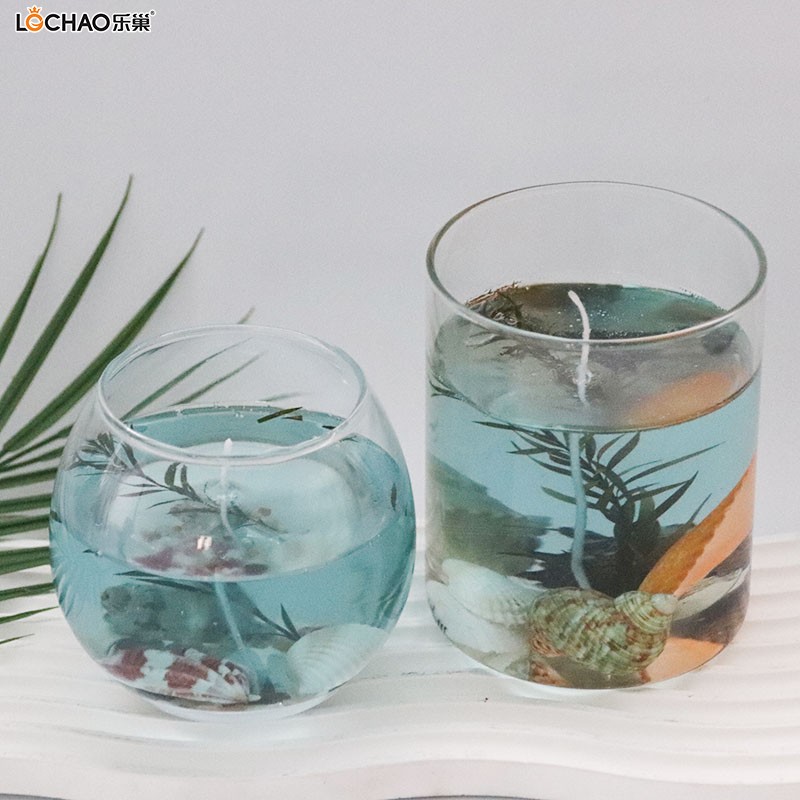 Jelly wax ocean glass scented candle