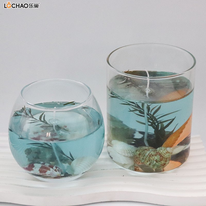 Jelly wax ocean glass scented candle