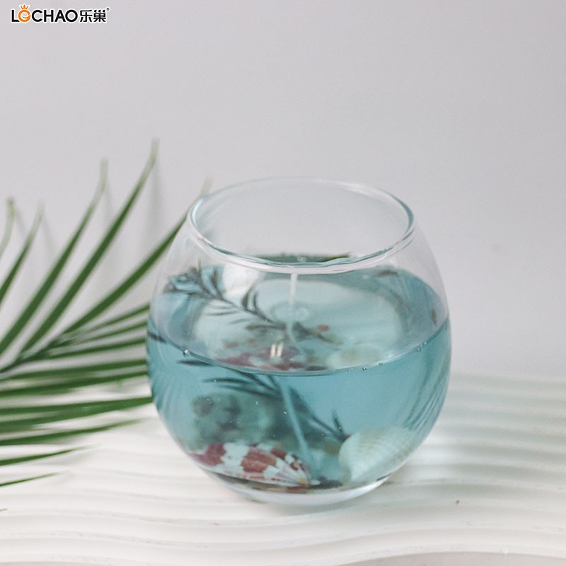 Jelly wax ocean glass scented candle