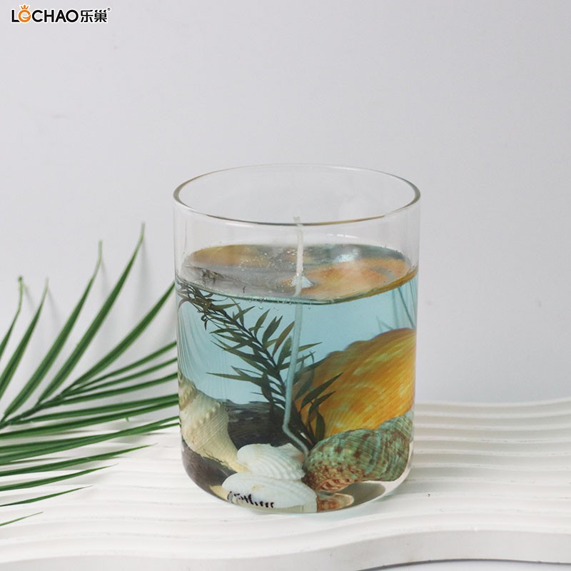 Jelly wax ocean glass scented candle