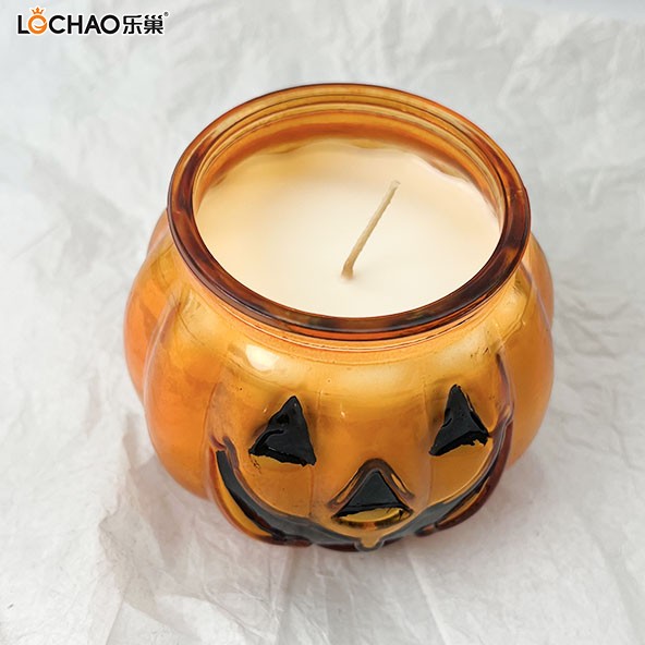 Halloween Pumpkin Glass Scented Candle