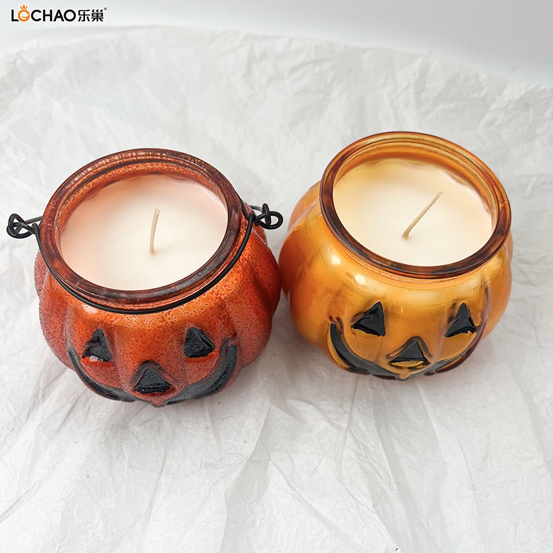 Halloween Pumpkin Glass Scented Candle