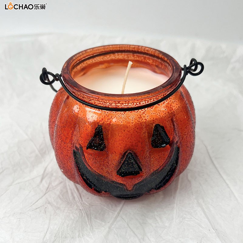 Halloween Pumpkin Glass Scented Candle
