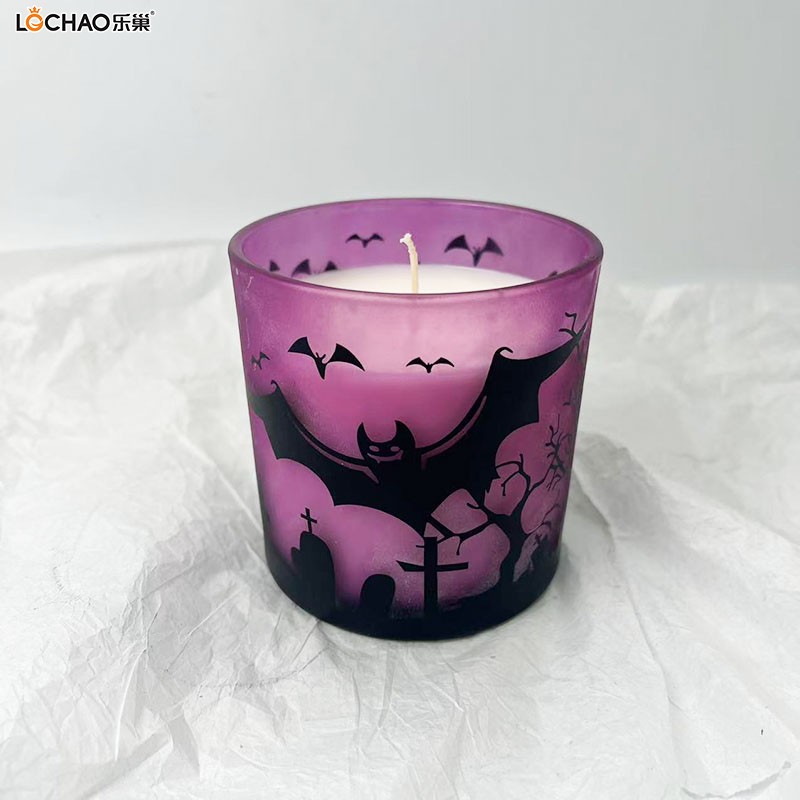 Halloween Bat Purple Cup Scented Candle