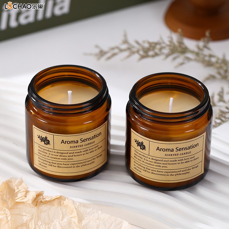 Brown cup soy wax scented candle