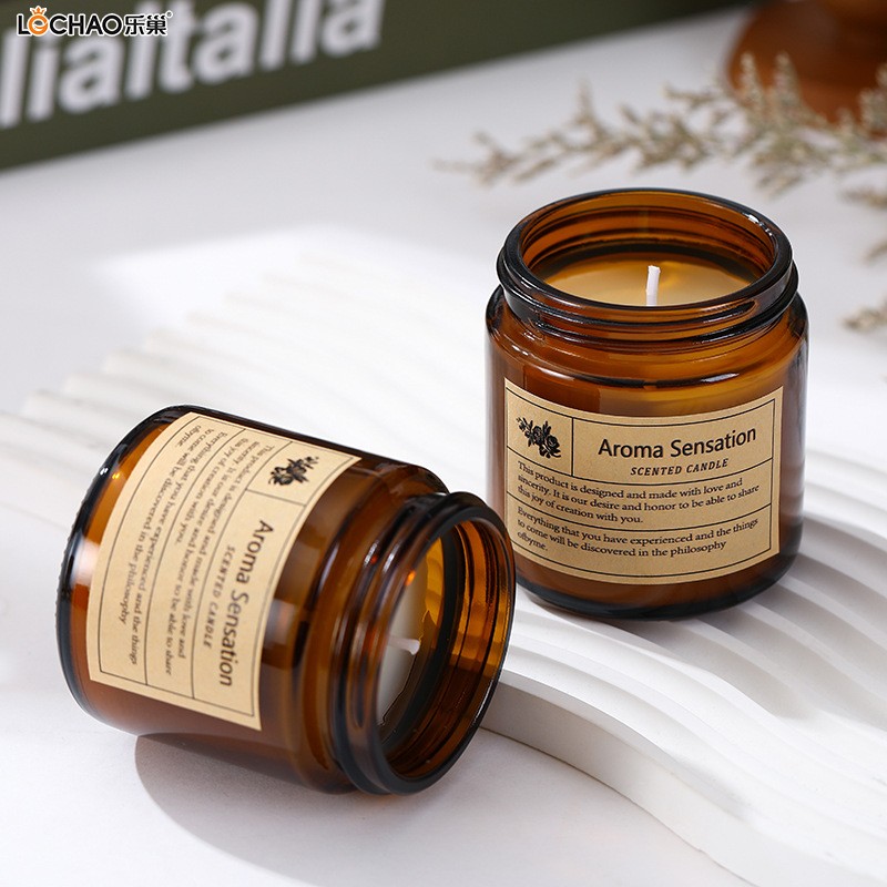 Brown cup soy wax scented candle