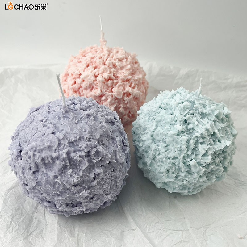 Hollow spherical spiral burning aromatherapy candle