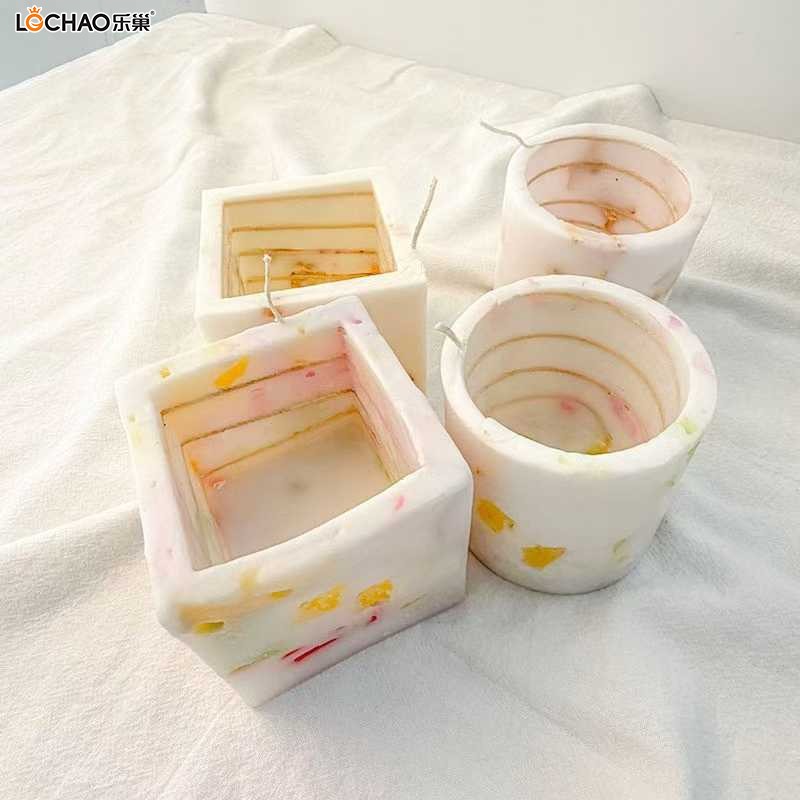 Square/cylindrical spiral burning scented candles