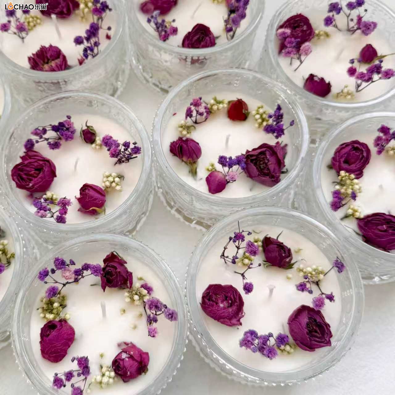 Mongolian Yurt Glass Dried Flower Scented Candle