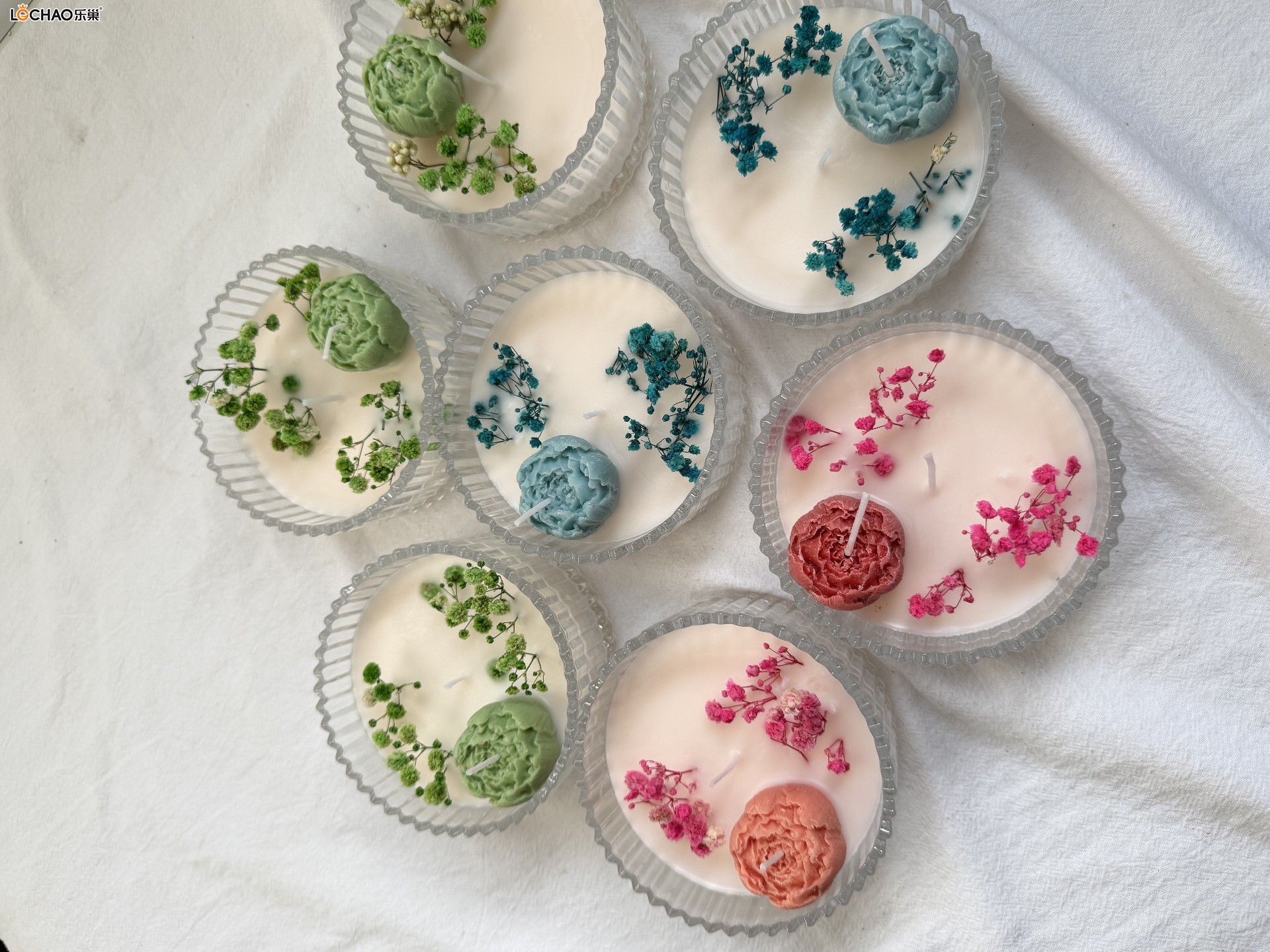 Mongolian Yurt Glass Dried Flower Scented Candle