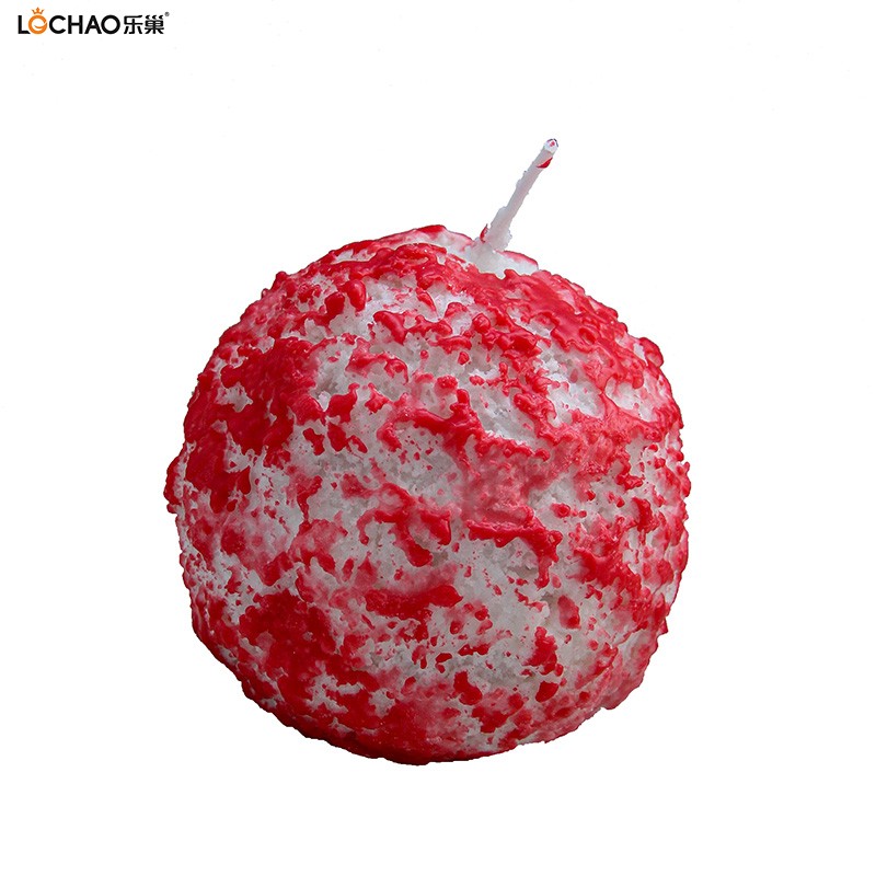 Best-selling red and white textured spherical fragrance candle